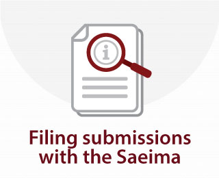 Filing submissions with the Saeima
