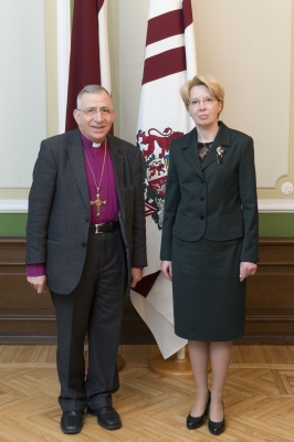 Saeimas priekšsēdētāja tiekas ar Pasaules Luterāņu federācijas prezidentu