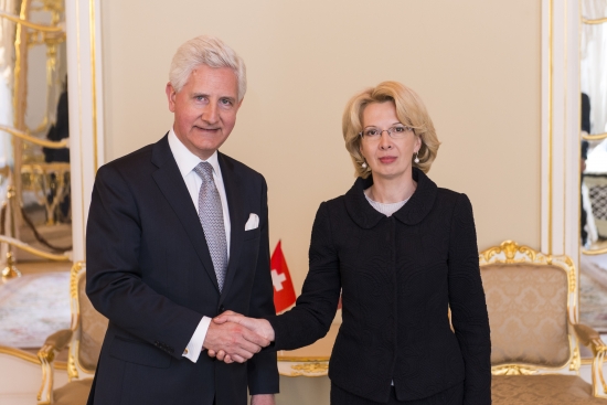 Saeimas priekšsēdētāja Ināra Mūrniece tiekas ar Šveices vēstnieku