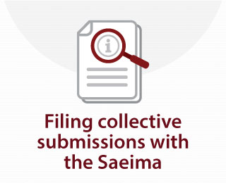 Filing collective submissions with the Saeima