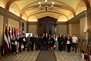 Winning works of the photo contest “Freedom. Independence. Democracy” exhibited at the Saeima