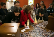 Visitors use an opportunity to send special postcards during Open Door Day