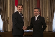 Andrejs Klementjevs Saeimas namā tiekas ar Indonēzijas ārlietu ministru