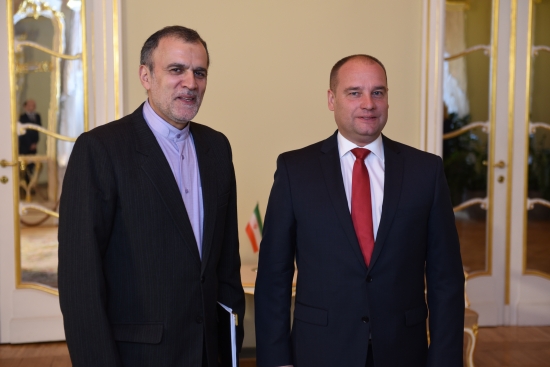 Saeimas priekšsēdētājas biedrs Gundars Daudze tiekas ar Irānas vēstnieku