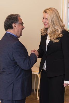 Inese Lībiņa-Egnere tiekas ar Arābu līgas valstu Ekonomikas savienības padomes ģenerālsekretāru vēstnieku