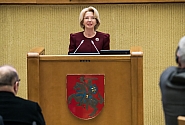 Ināra Mūrniece uzrunā Lietuvas Seimu Neatkarības atjaunošanas dienā