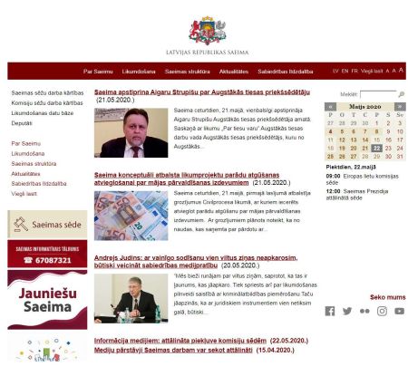 Saeimas mājaslapa internetā